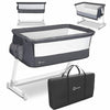 Patut co-sleeper, Lionelo, Theo, 2 in 1, Cu setare unghiulara, Reglabil in 5 pozitii pe inaltime, Conform cu standardele europeane de securitate EN1130 si EN16890, Dark Grey