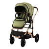 Carucior 2 in 1, L-Sun, Francesca Cadru aluminiu, Ultrapliabil, Cu Parte Sport  si salteluta moale, Reversibil, Huse pentru picioare, Geanta parinti, Pana la 22 kg, OLIVE