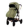 Carucior 2 in 1, L-Sun, Francesca Cadru aluminiu, Ultrapliabil, Cu Parte Sport  si salteluta moale, Reversibil, Huse pentru picioare, Geanta parinti, Pana la 22 kg, OLIVE