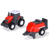 Camion Dickie Toys Massey Ferguson Micro Farm Truck 32 cm cu tractor si presa de balotat