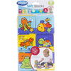 Set 6 cuburi noi pentru baie, Playgro, Cu litere si cifre, Dimesiune 7.5 cm fiecare cub, Splash and Learn Soft blocks for bath