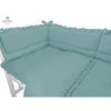 Lenjerie patut cu 4 piese, MimiNu, Pentru patut 120x60 cm, Cu doua protectii laterale, Cu volanase, Din bumbac certificat Oeko Tex Standard 100, Colectia Royal, Nepal Green