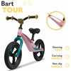 Bicicleta fara pedale, Lionelo, Bart Tour, Usoara, Cu cadru din magneziu, Cu ghidon si sa reglabile, Greutate 3.8 Kg, 12 inch, Conform cu standardul european de securitate EN71, Pink Bubblegum