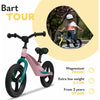 Bicicleta fara pedale, Lionelo, Bart Tour, Usoara, Cu cadru din magneziu, Cu ghidon si sa reglabile, Greutate 3.8 Kg, 12 inch, Conform cu standardul european de securitate EN71, Pink Bubblegum