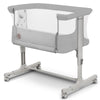 Patut co-sleeper, Lionelo, Aurora, 3 in 1, Cu leganare si setare unghiulara, Include saltea cu densitate T25 si geanta transport, Reglabil in 5 pozitii, Pana la 9 kg, 0 luni+, 85x60x66 cm, Certificari EN 1130:2019+AC:2020, EN 16890:2, Gri deschis