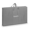 Patut co-sleeper, Lionelo, Aurora, 3 in 1, Cu leganare si setare unghiulara, Include saltea cu densitate T25 si geanta transport, Reglabil in 5 pozitii, Pana la 9 kg, 0 luni+, 85x60x66 cm, Certificari EN 1130:2019+AC:2020, EN 16890:2, Gri deschis