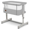 Patut co-sleeper, Lionelo, Aurora, 3 in 1, Cu leganare si setare unghiulara, Include saltea cu densitate T25 si geanta transport, Reglabil in 5 pozitii, Pana la 9 kg, 0 luni+, 85x60x66 cm, Certificari EN 1130:2019+AC:2020, EN 16890:2, Gri deschis