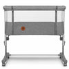 Patut co-sleeper, Lionelo, Aurora, 3 in 1, Cu leganare si setare unghiulara, Include saltea cu densitate T25 si geanta transport, Reglabil in 5 pozitii pe inaltime, Pana la 9 kg, 0 luni+, 85x60x66 cm, Conform cu EN 1130:2019+AC:2020, EN 16890:2, Gri