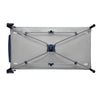 Patut pliant, Lionelo, Sven Plus, 120x60 cm, Cu doua nivele, Cu arcada jucarii, masuta de infasat, vibratii, melodii, conform cu standardele europeane de securitate EN716 si EN12221, Blue Navy