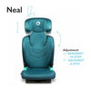 Scaun auto, Lionelo, Neal Turquoise, Spatar reglabil, Baza i-size, 15-36 Kg, cu Isofix, Conform cu standardul european de securitate ECE R129, Verde