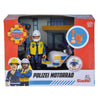 Motocicleta Simba Fireman Sam Police cu figurina Malcolm si accesorii