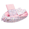 Set 3 piese, New Baby, Luxury, Baby Nest cu doua fete, Cu paturica si pernuta in forma de inima, Minky Cranberries