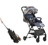 Carucior sport Kinlee , compact și pliabil ,sistem tip troller, ideal pentru calatorii, pozitie de somn,  6-36 luni , Jeans